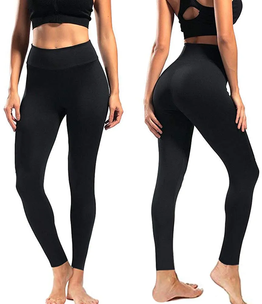 High Waisted Leggings for Women - Soft Athletic Tummy Control Pants for Running Cycling Yoga Workout - Reg & Plus Size