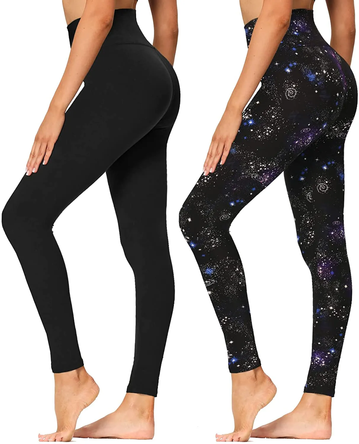 High Waisted Leggings for Women - Soft Athletic Tummy Control Pants for Running Cycling Yoga Workout - Reg & Plus Size