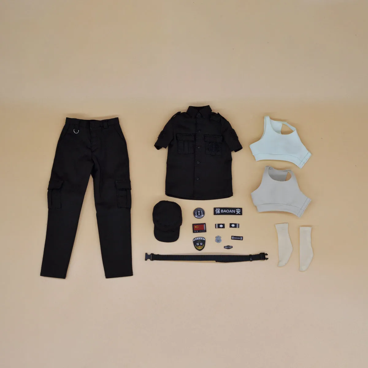 HiPlay CUKE TOYS, The Female Security Guard Doll Clothes Set, For 12 Inches Collectible Figure