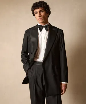 Italian Double-Breasted Tuxedo Jacket in Black