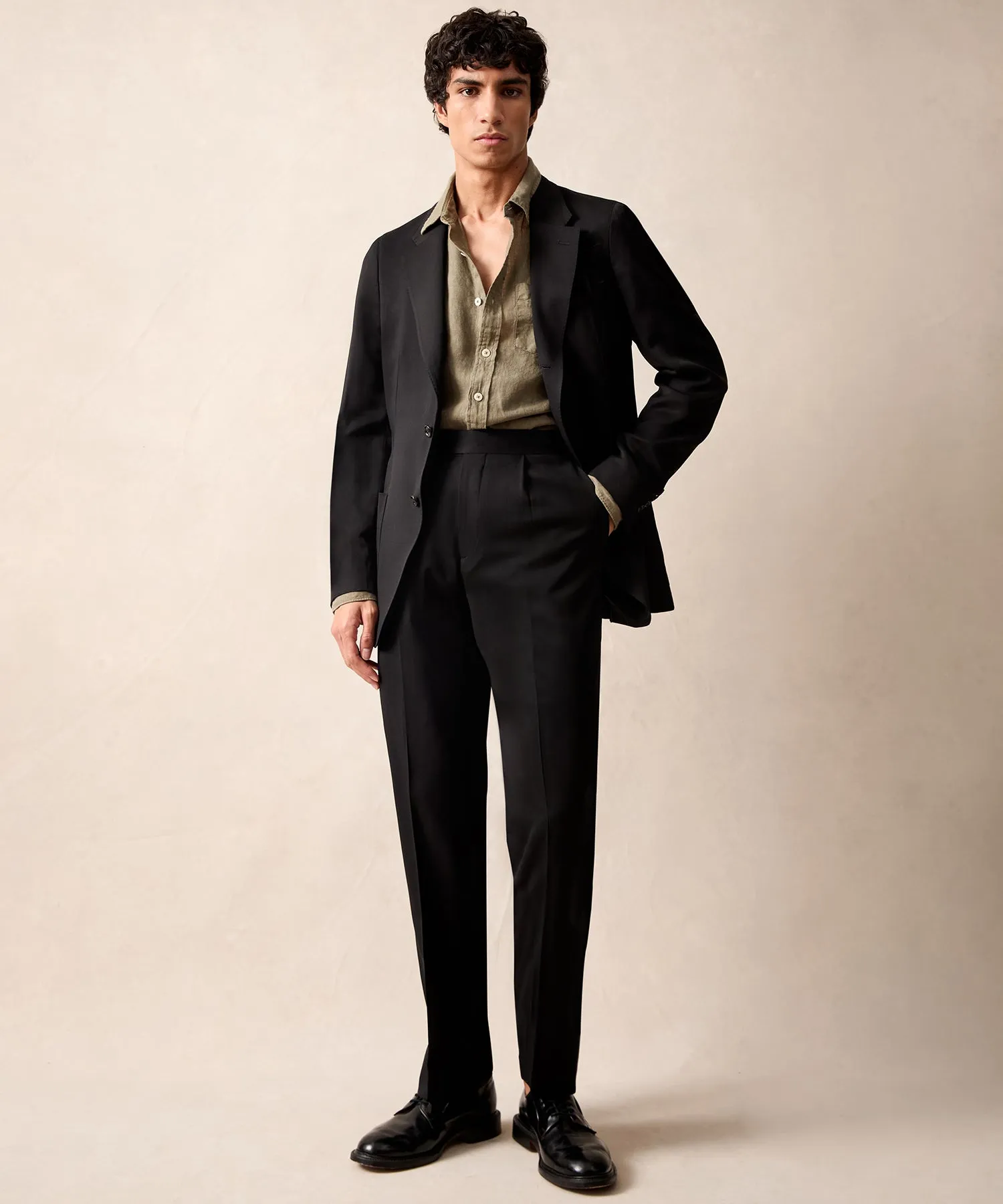 Italian Gabardine Madison Jacket in Black