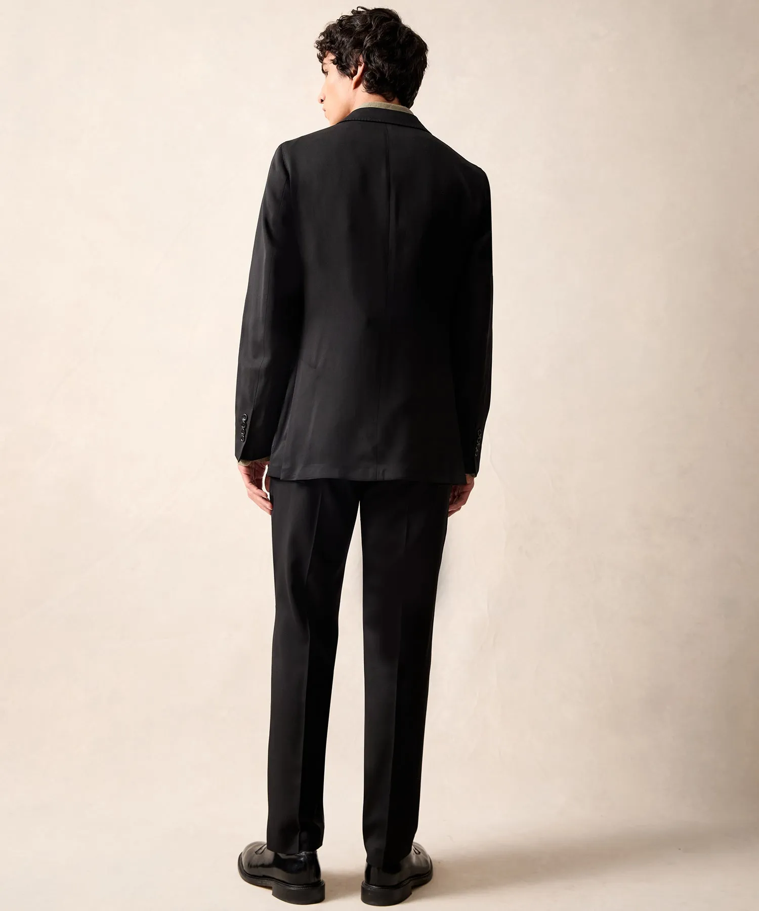 Italian Gabardine Madison Jacket in Black