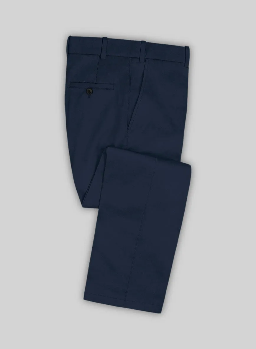 Italian Mirage Blue Cotton Stretch Pants