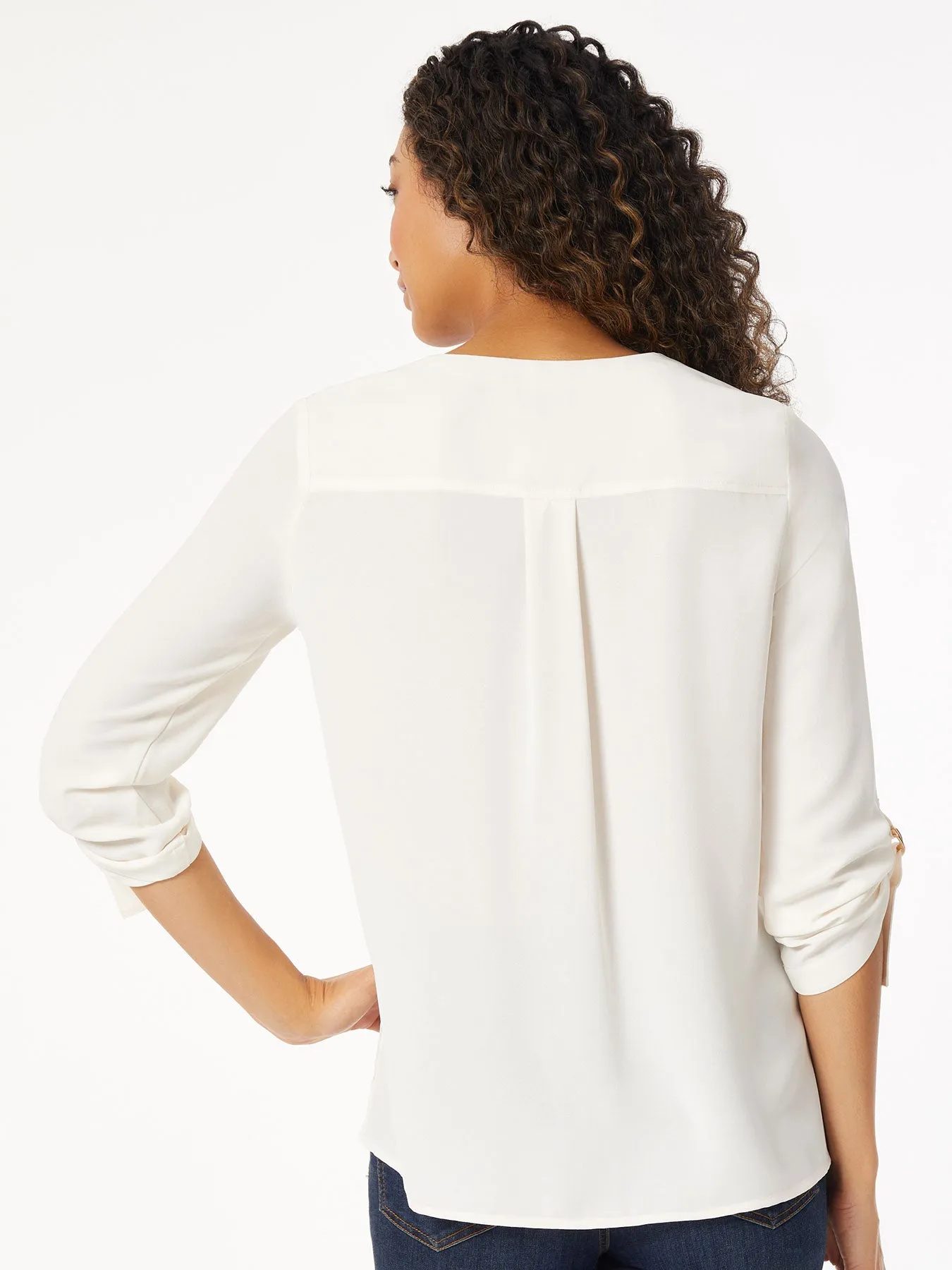 Jasper Crepe Collarless Tunic