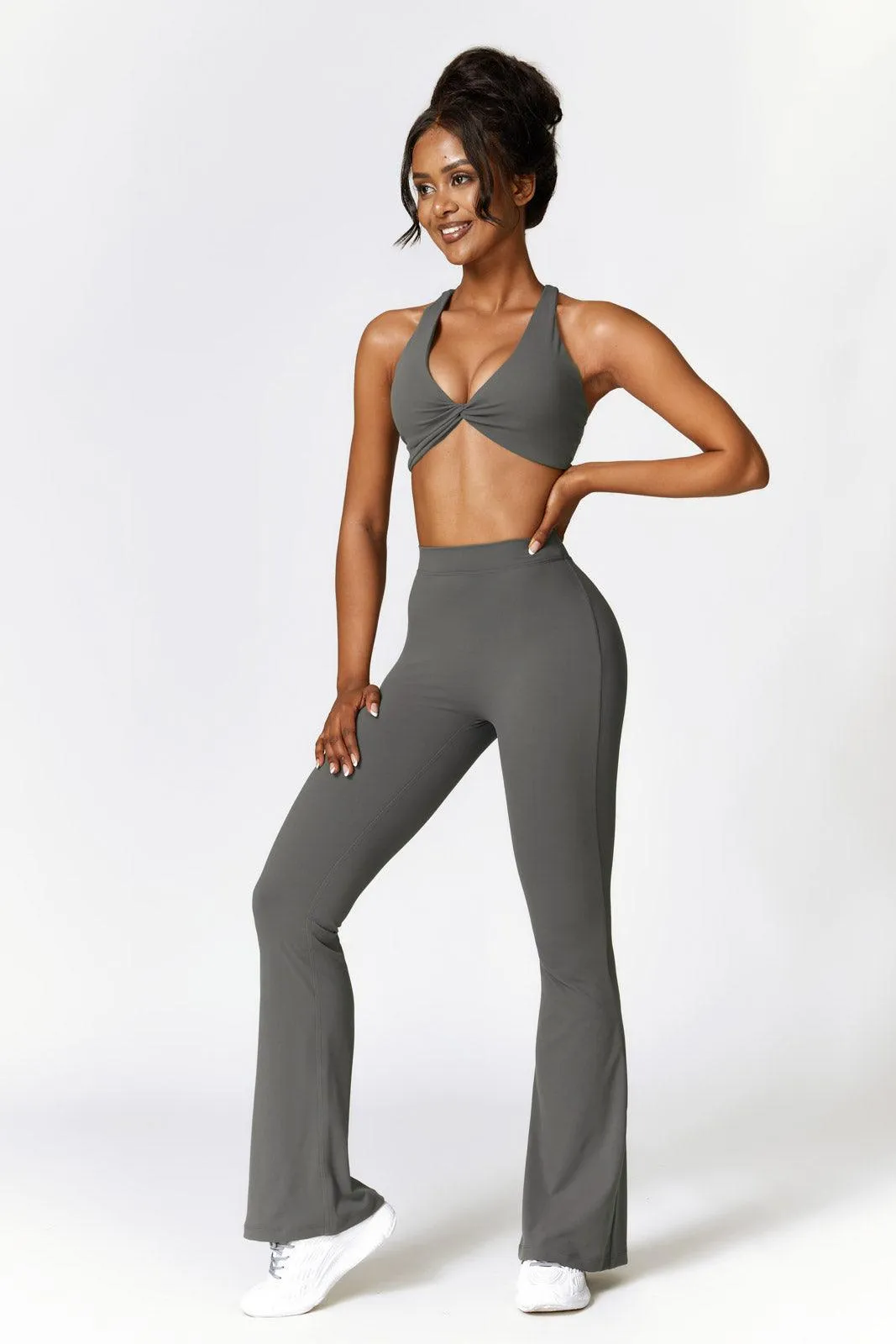 Lilah Flare Leggings - Gray (FINAL SALE)