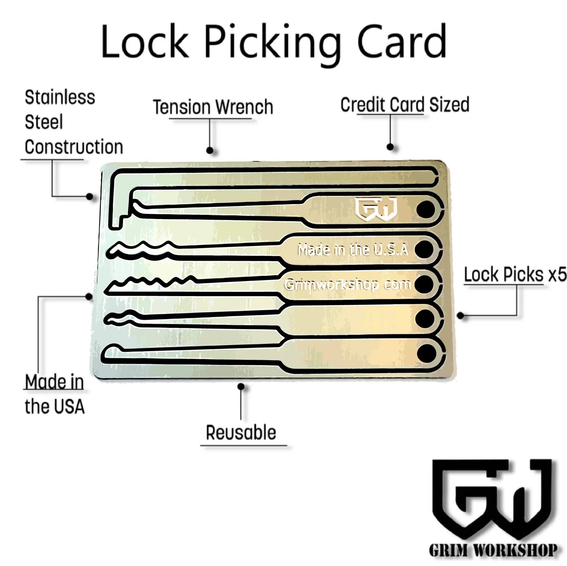 Lock pick Card : Wallet Lock Pick Set