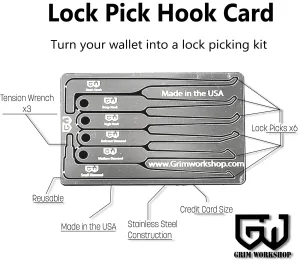 Lock Pick Hook Card : Urban Survival Lock Pick Hook Set