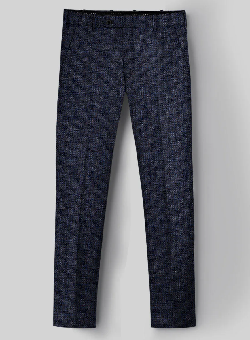 London Loom Blue Ilaria Wool Silk Linen Pants