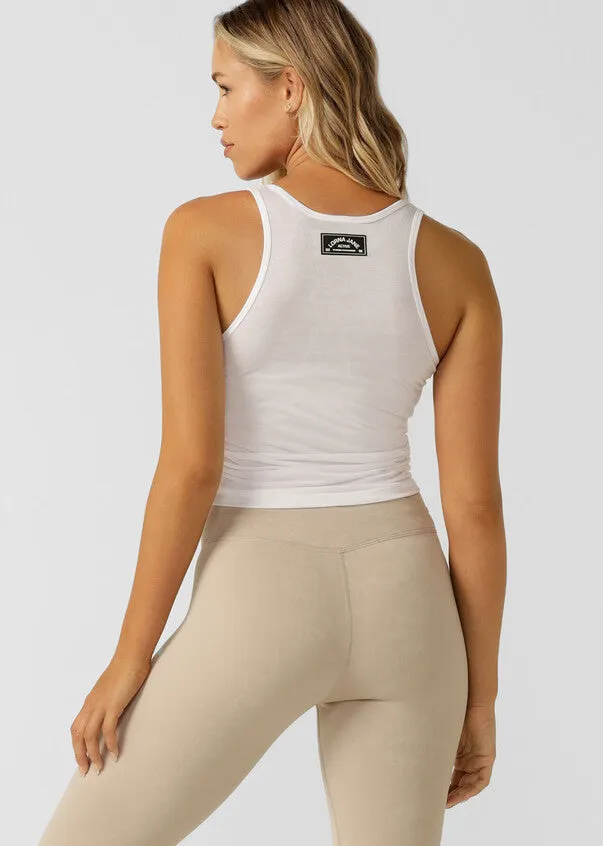 Lorna Jane Meditate Ankle Biter Leggings - Off White Cloud