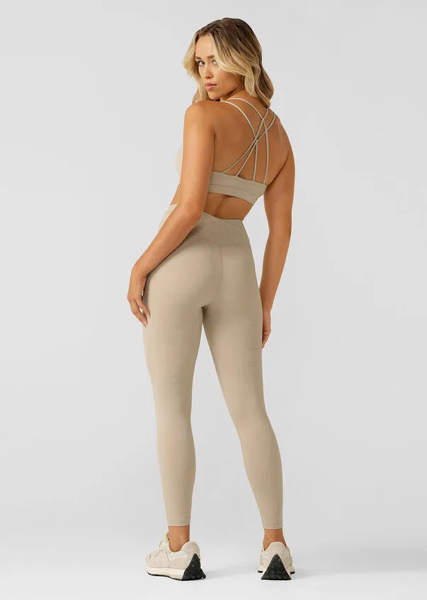 Lorna Jane Meditate Ankle Biter Leggings - Off White Cloud