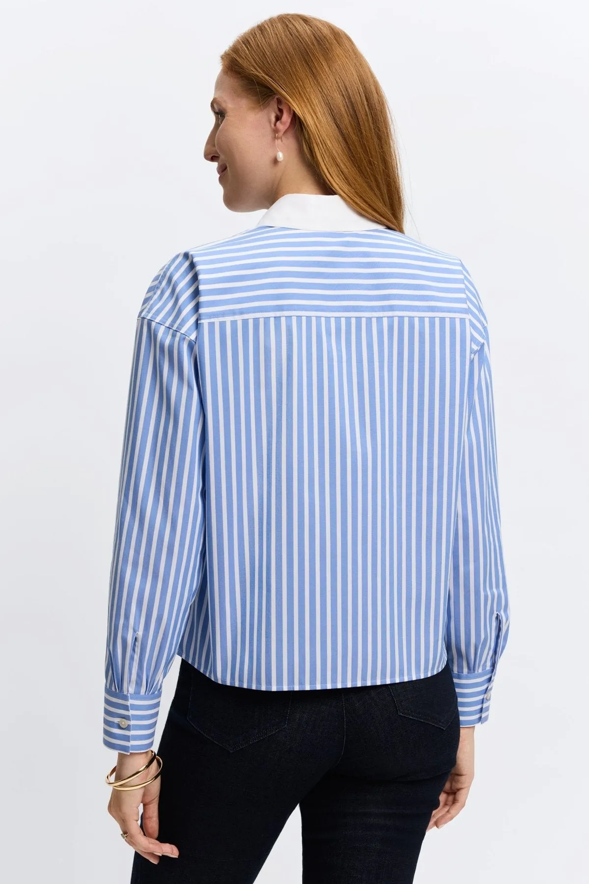 Marina Stretch No Iron Stripe Pocket Shirt