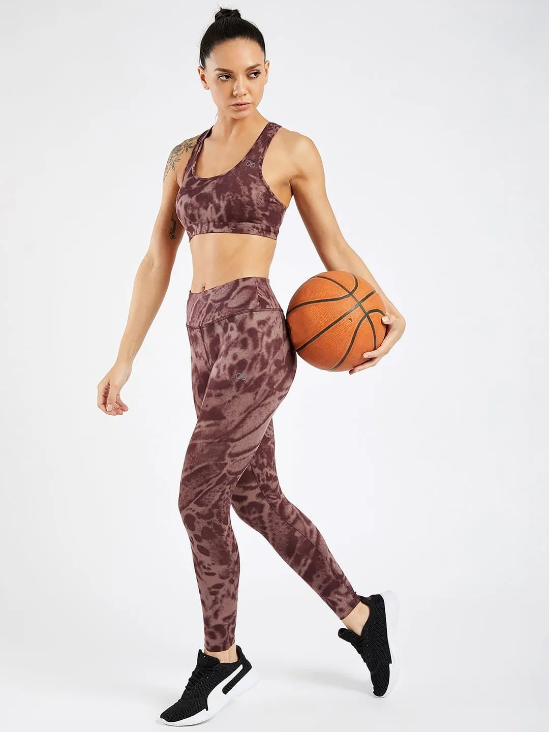 Maxtreme Brunette Printed Full Length Leggings