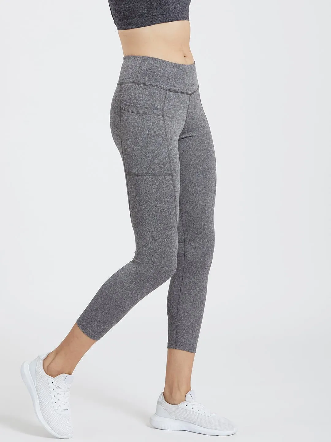 Maxtreme Power me Charcoal Marl Ankle Pocket Leggings