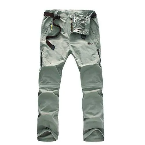 Men's Summer Outdoors Quick Drying Pants Pure Color Detachable Resistant Sun Trousers