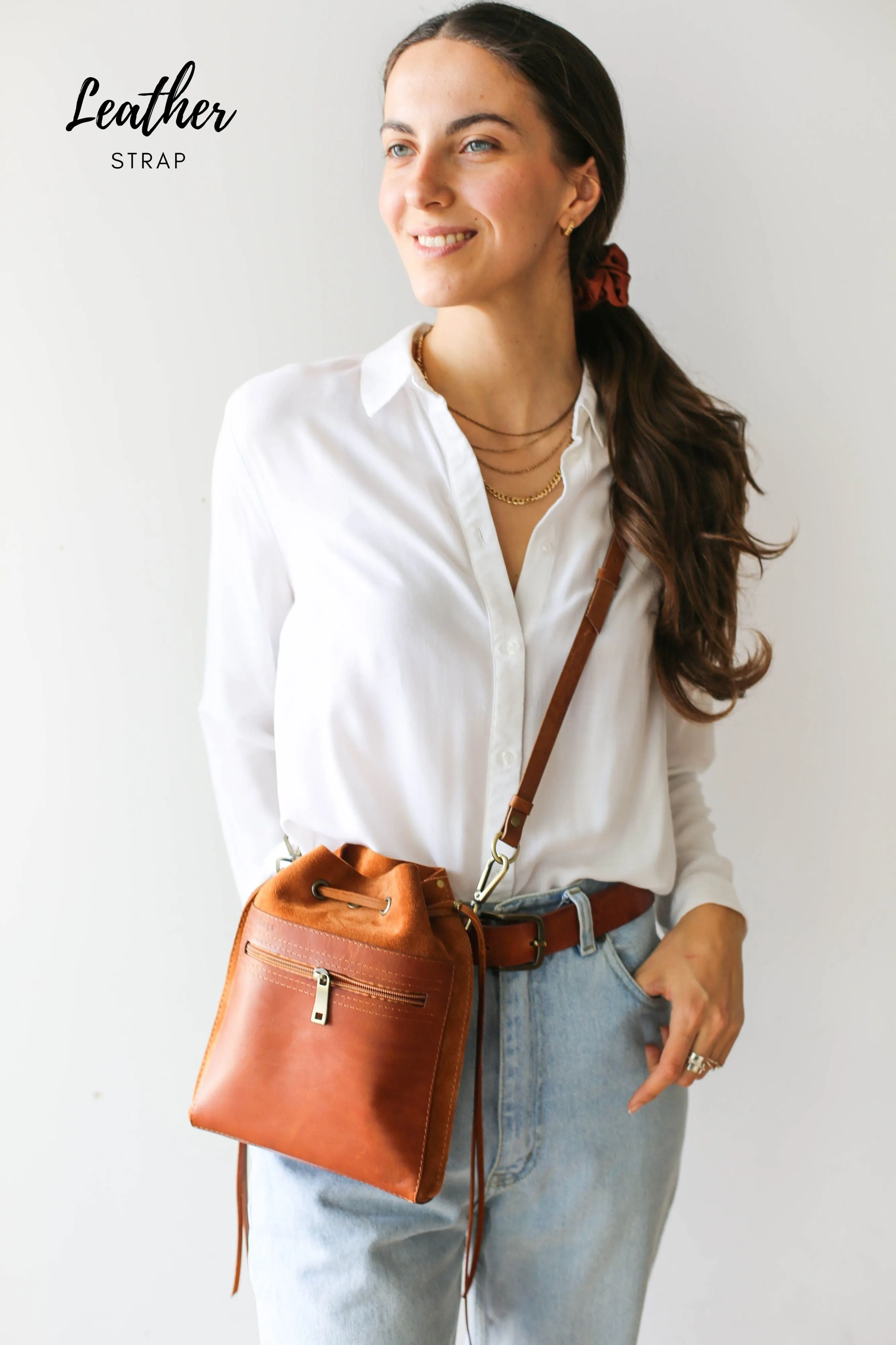 Mini Brown Suede Bag - Leather Cross Body Purse