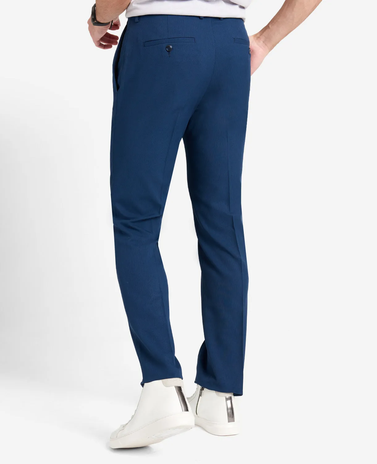 Modern-Fit Micro Check Stretch Trouser