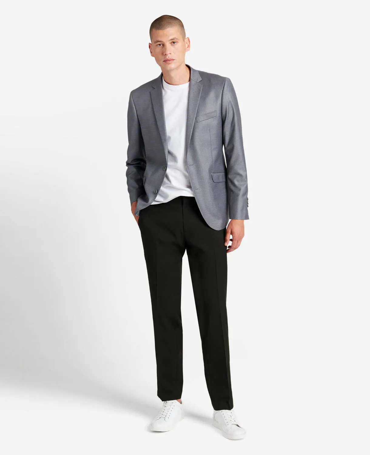 Modern-Fit Micro Check Stretch Trouser