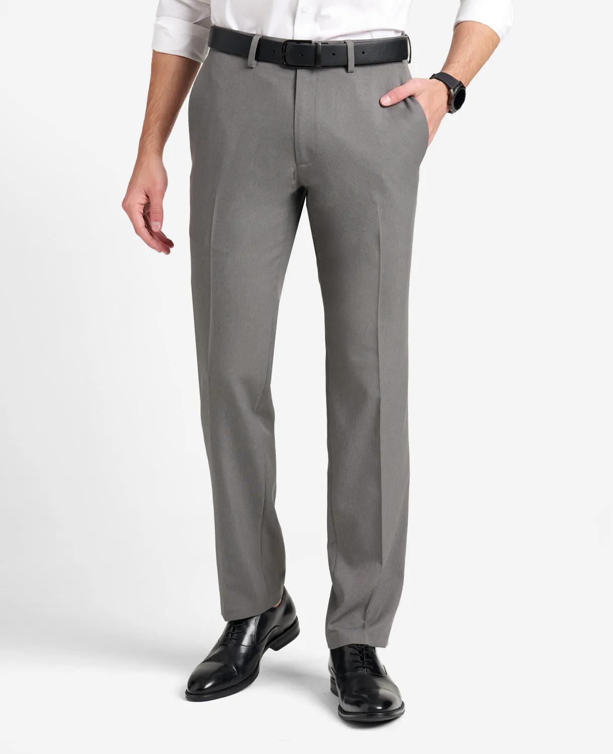 Modern-Fit Micro Check Stretch Trouser