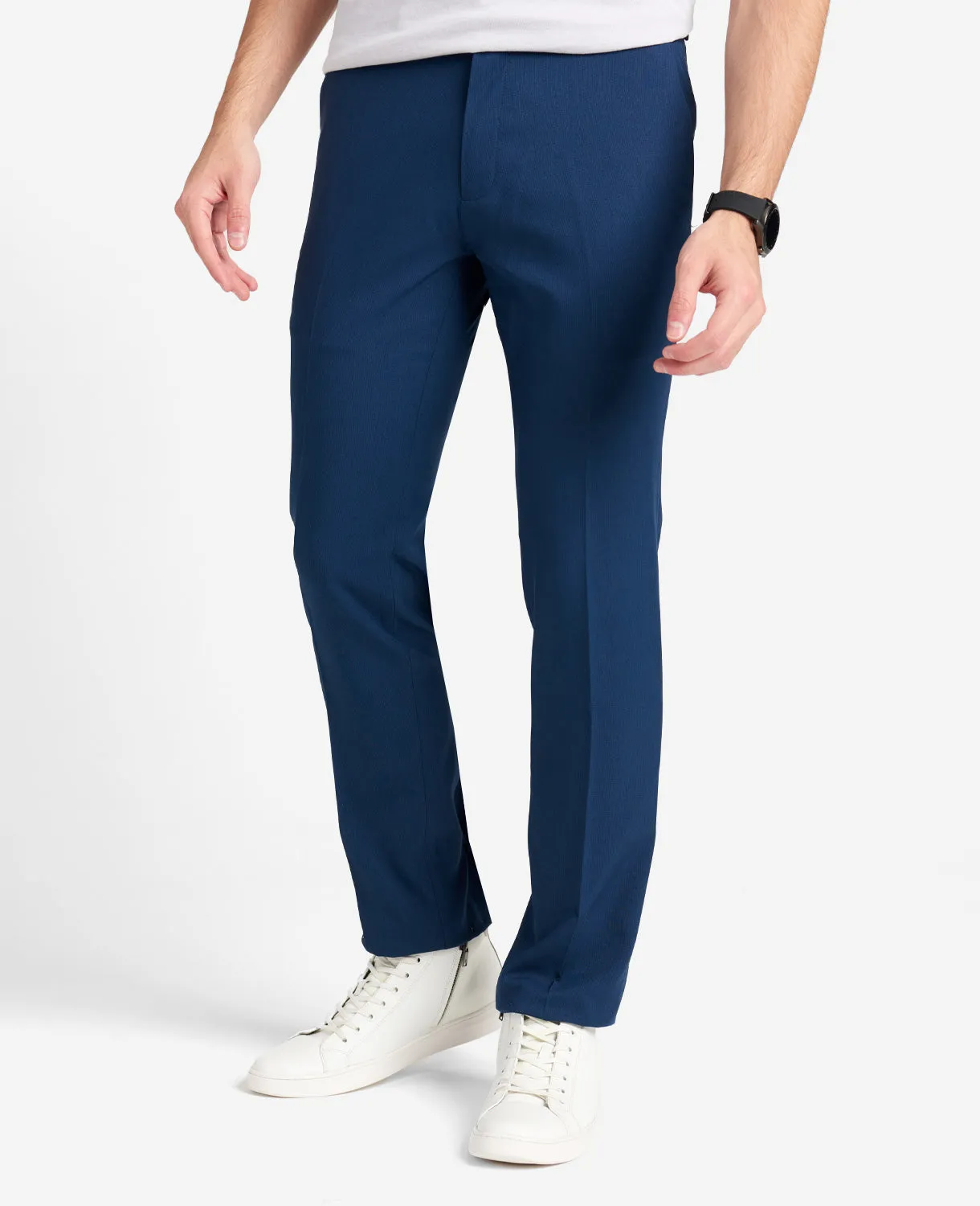 Modern-Fit Micro Check Stretch Trouser