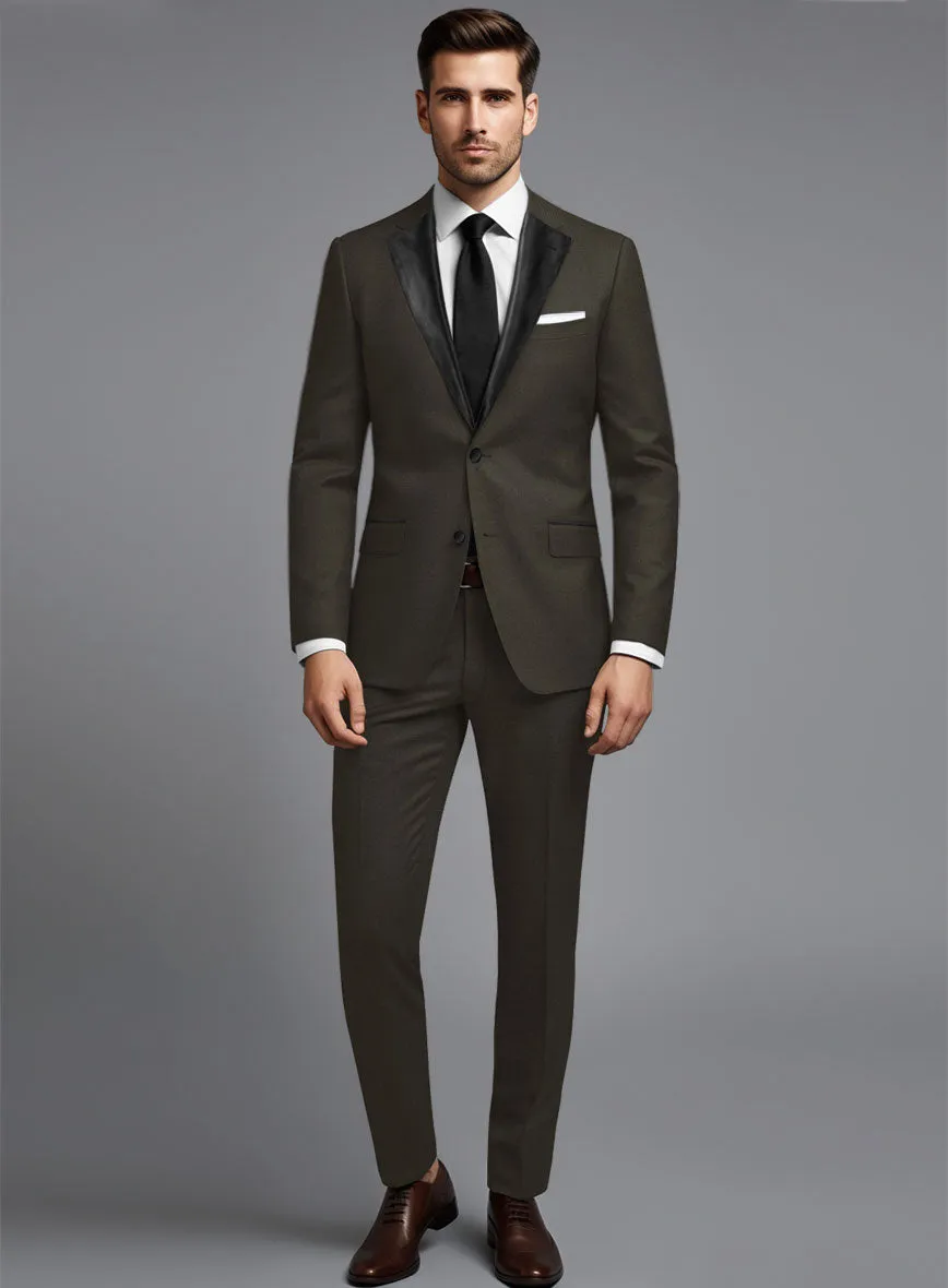 Napolean Stretch Dark Brown Wool Tuxedo Suit