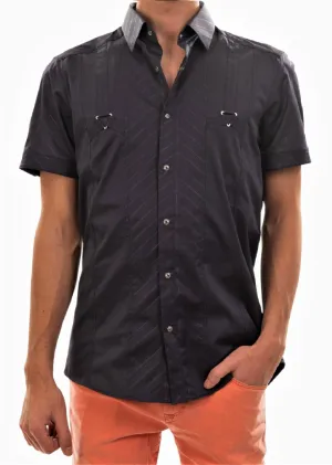 Navy Triangle Buckle Shirt