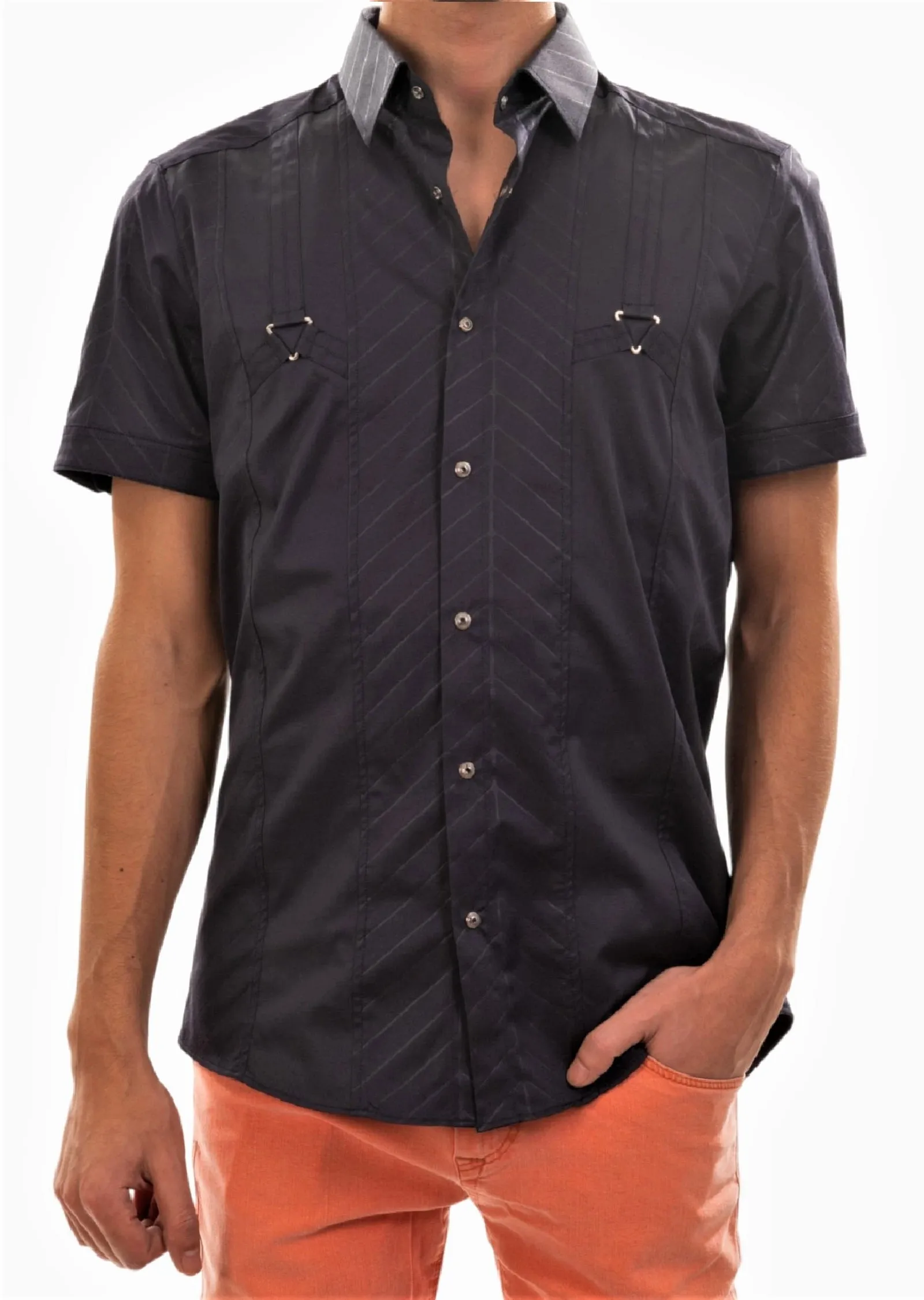 Navy Triangle Buckle Shirt