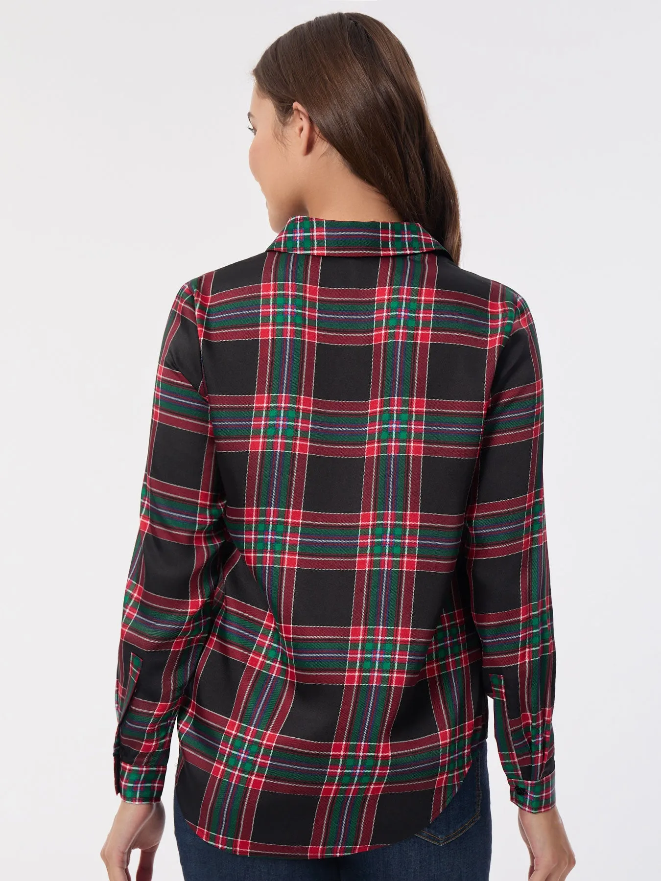 Plaid Button Front Collared Shirt