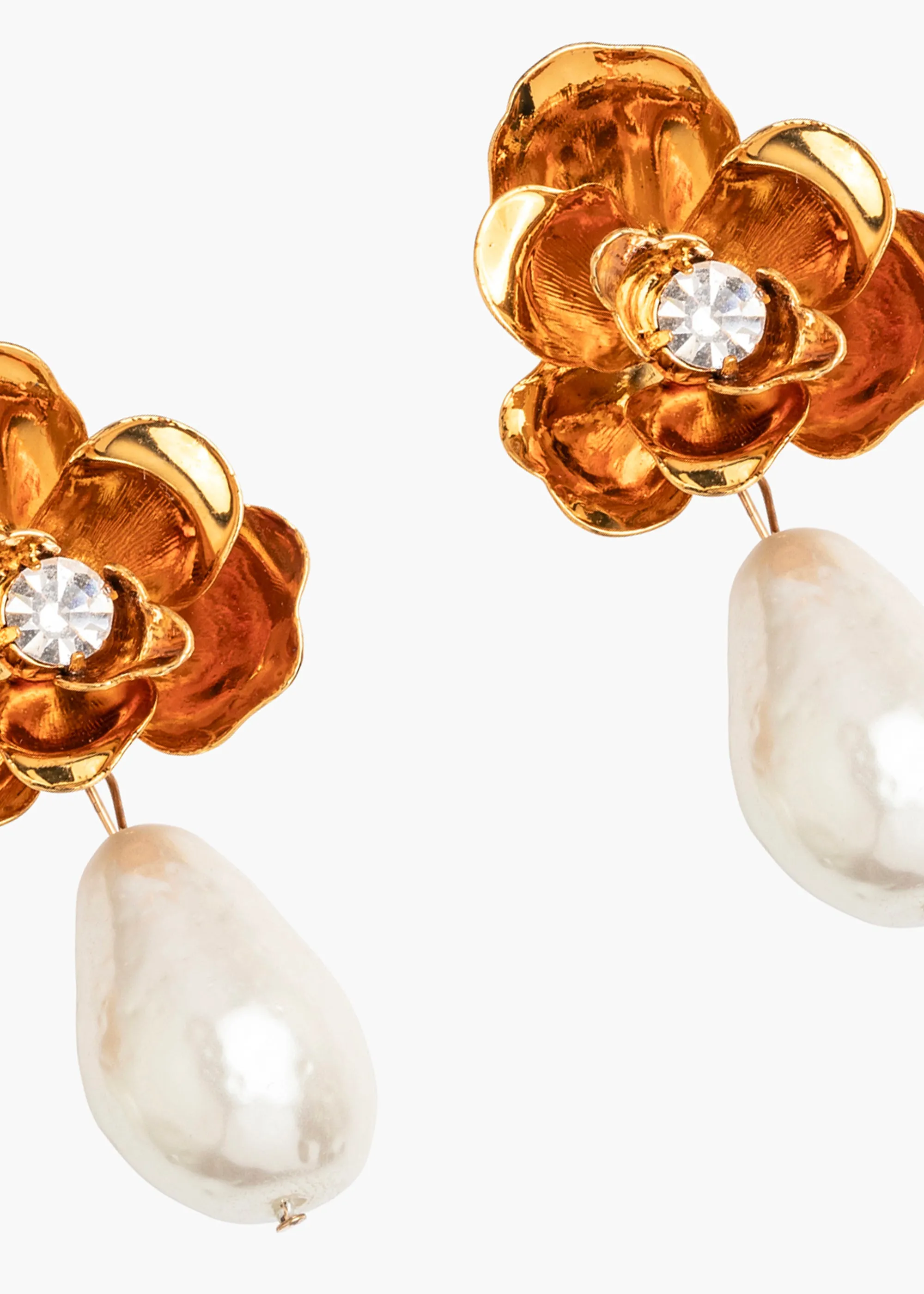 Posey Earrings -- Crystal Antique Gold