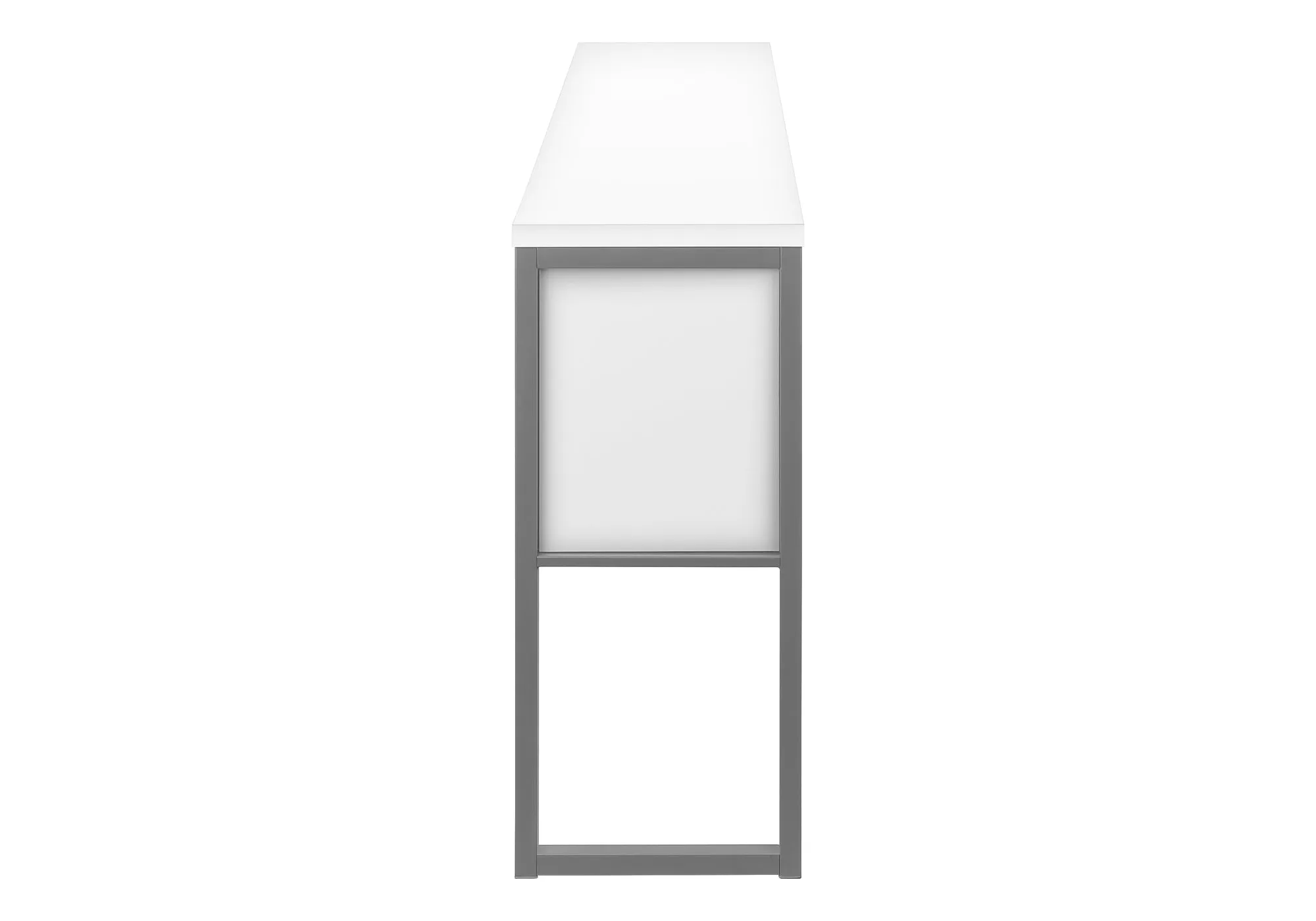 ProElite Office Hutch - 72” Contemporary White Laminate with Silver Accents