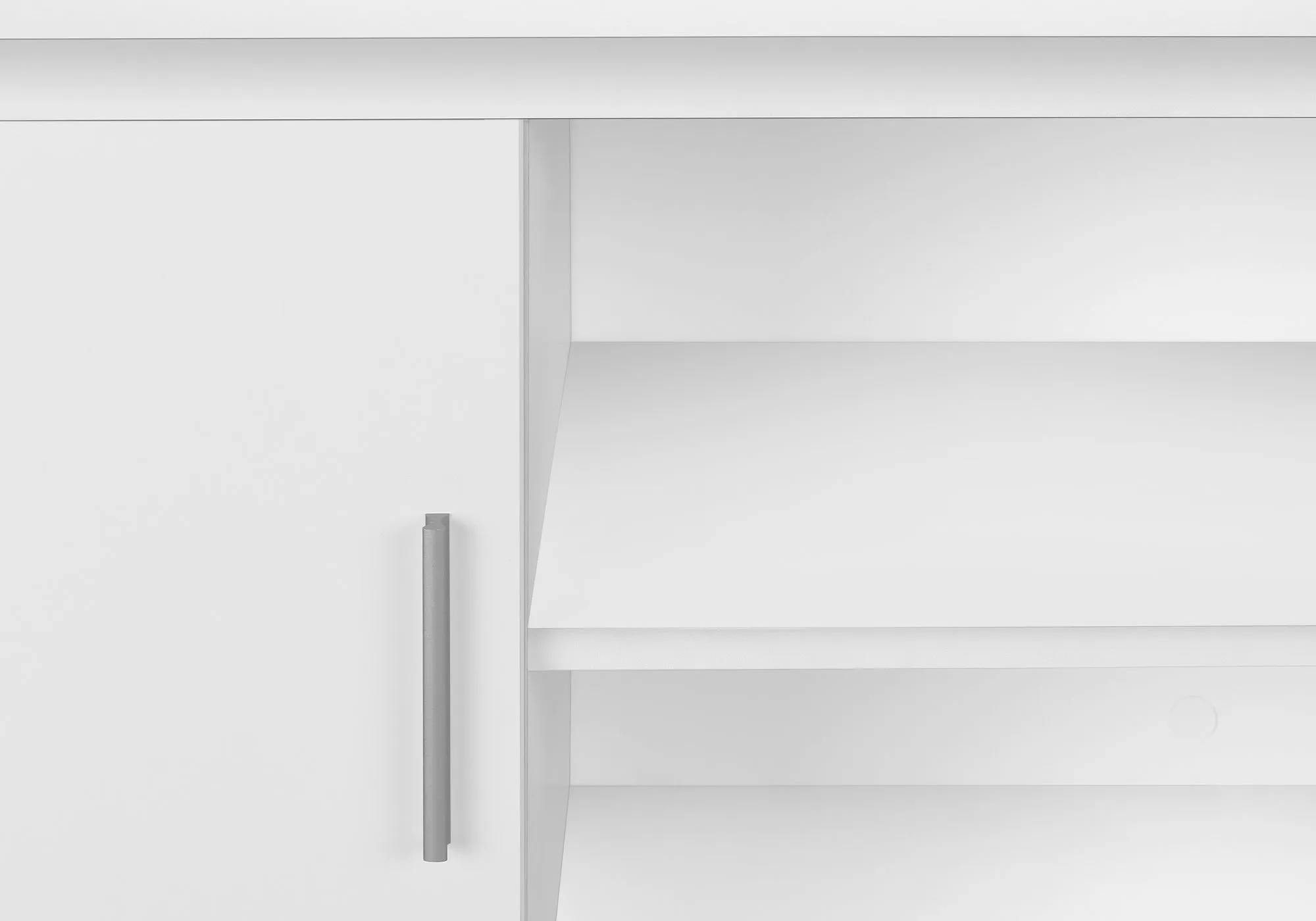 ProElite Office Hutch - 72” Contemporary White Laminate with Silver Accents