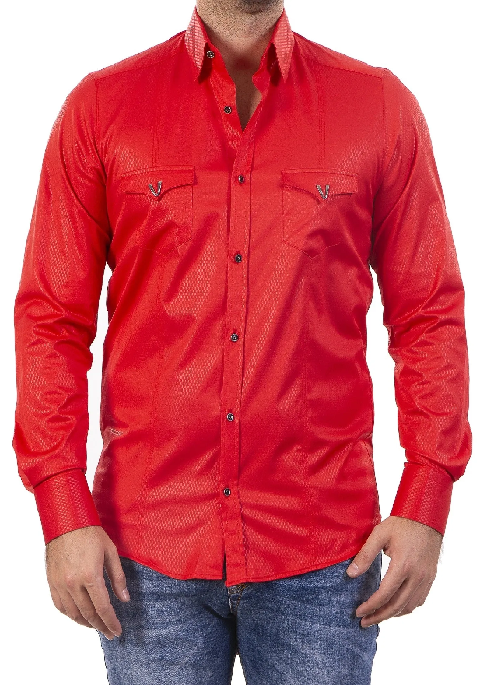 Red Pocket Micro Square Shirt