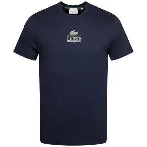 Regular Fit Cotton Jersey Branded T-Shirt Navy Blue - SS24