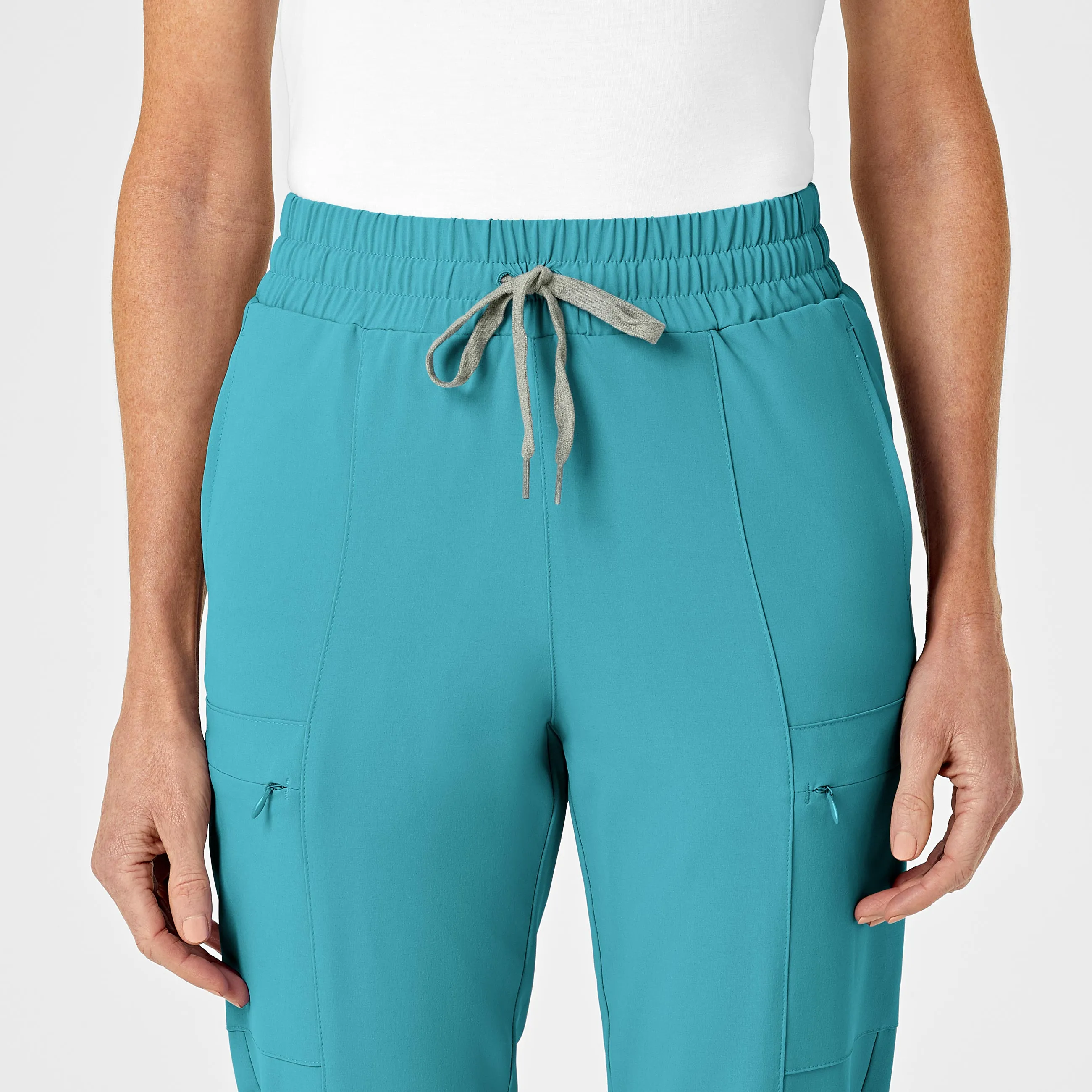 RENEW Women's High Waist Slim Leg Scrub Pant - Teal Blue