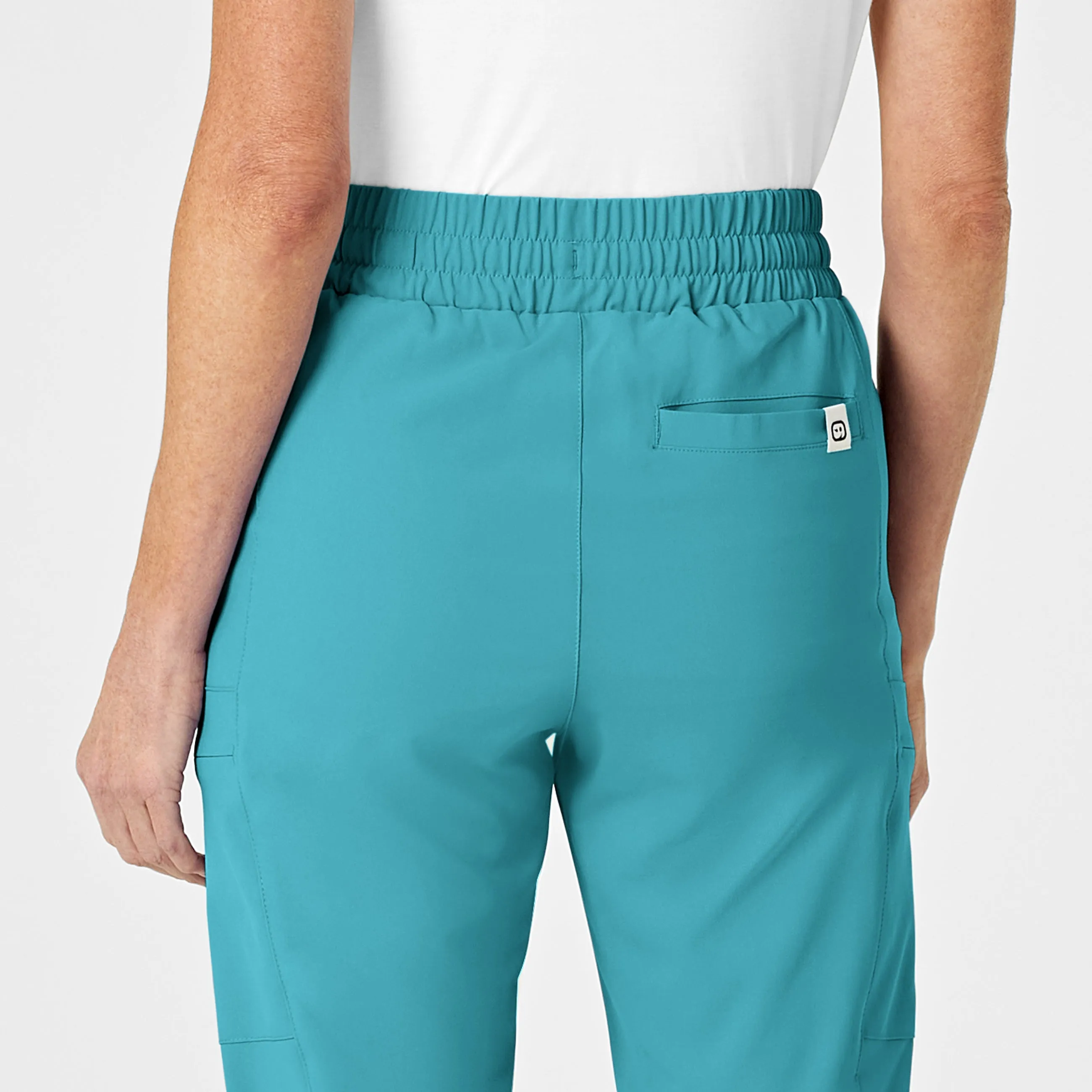 RENEW Women's High Waist Slim Leg Scrub Pant - Teal Blue