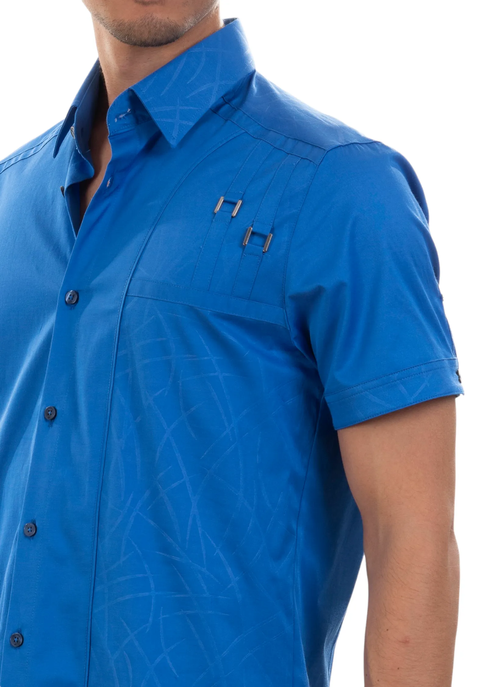 Royal Blue Double Buckle Shirt