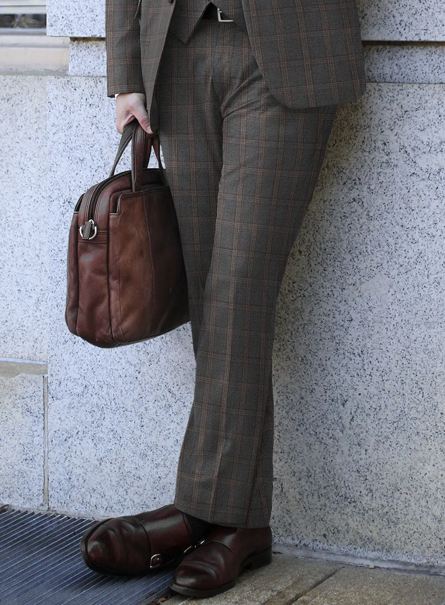 Scabal Oricio Checks Gray Wool Pants