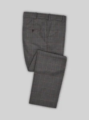 Scabal Oricio Checks Gray Wool Pants