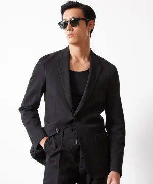 Seersucker Madison Suit Jacket in Black