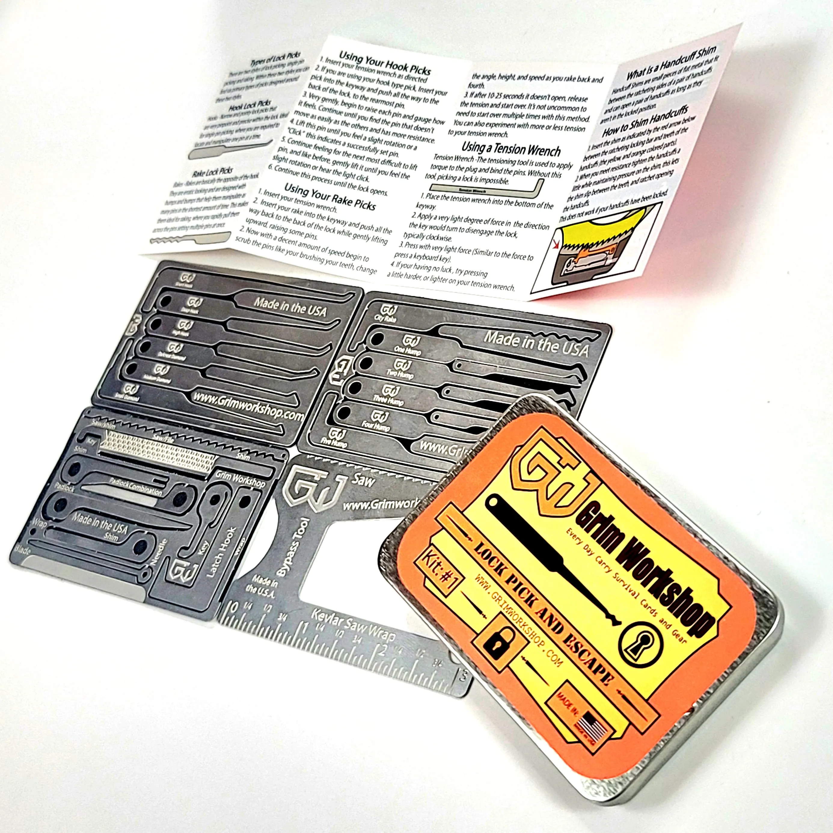 SERE Kit Lock Pick and Escape Kit: Urban Survival Cards