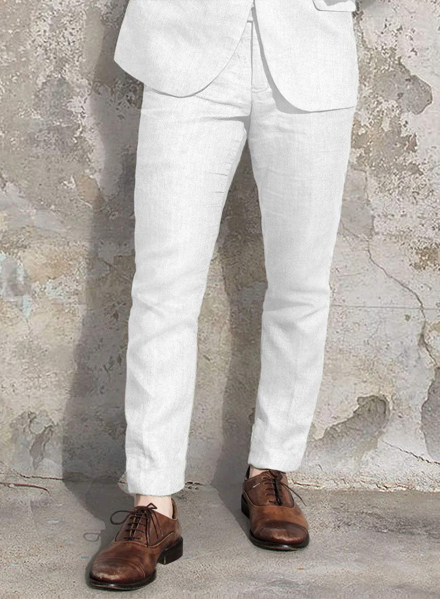 Solbiati Art Du Lin White Linen Pants