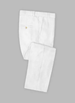 Solbiati Art Du Lin White Linen Pants