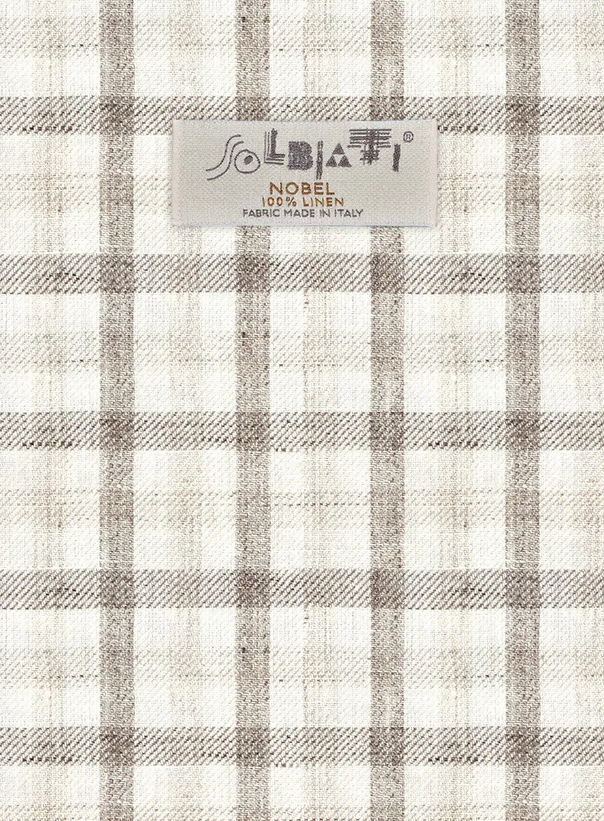 Solbiati Beige Checks Linen Pants