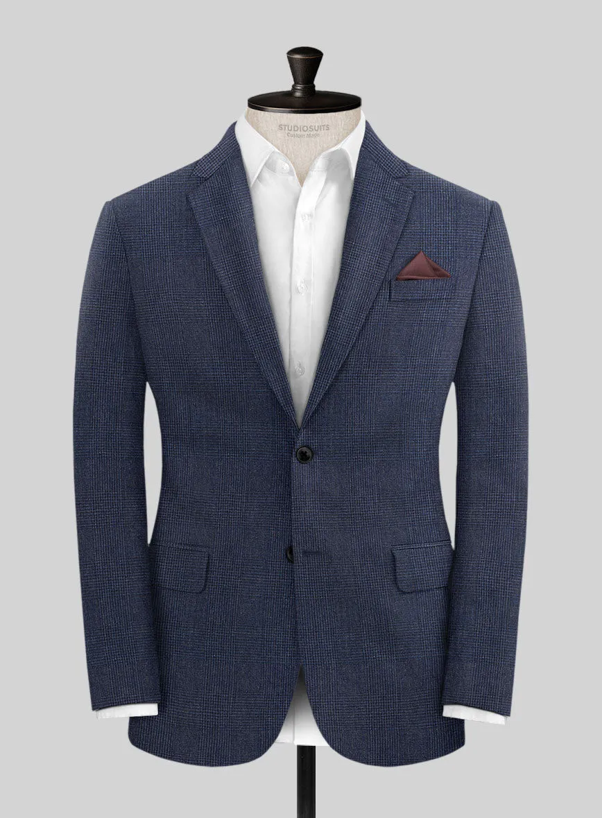 Solbiati Indigo Blue Check Linen Suit