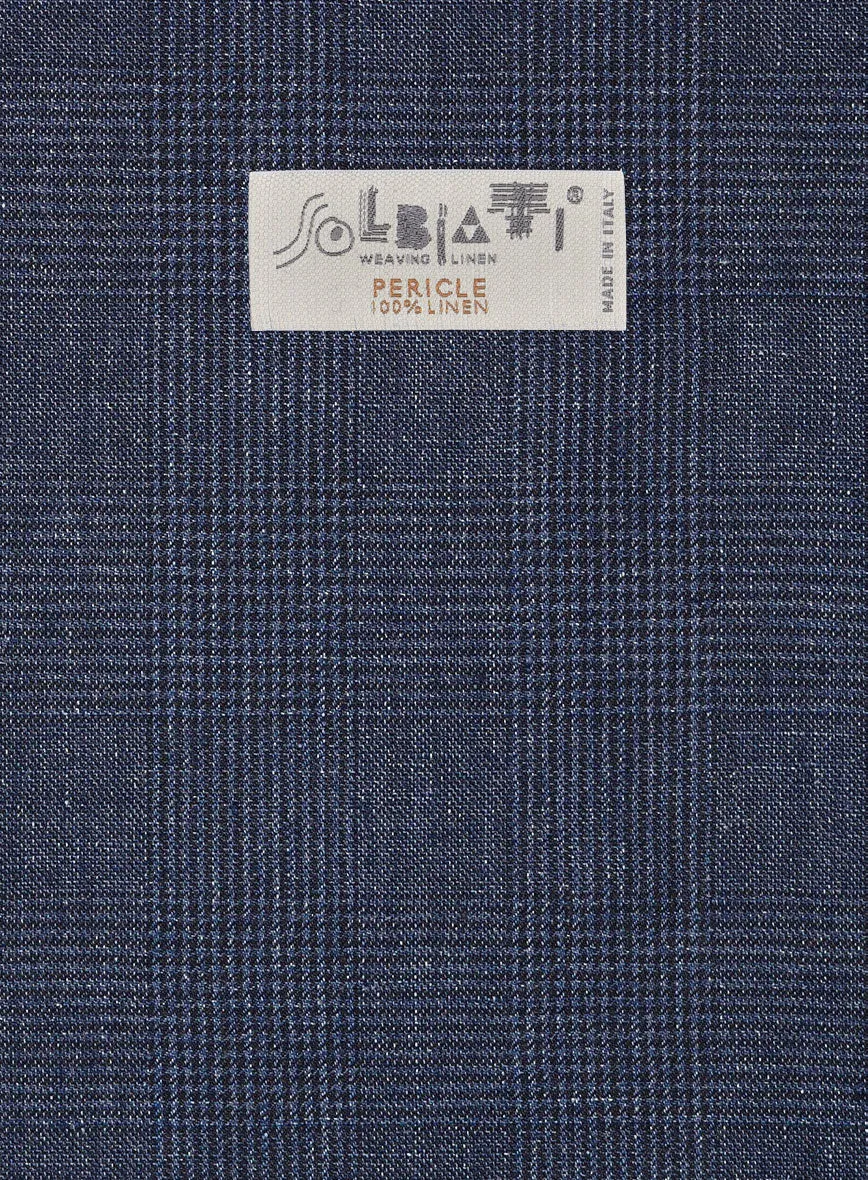 Solbiati Indigo Blue Check Linen Suit