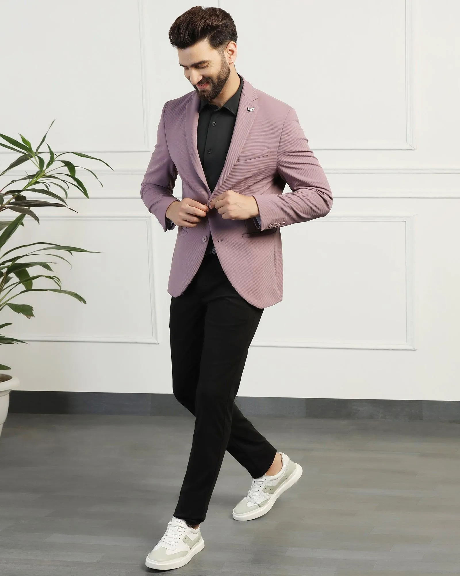 TechPro Formal Dusty Pink Stripe Blazer - Fiesta