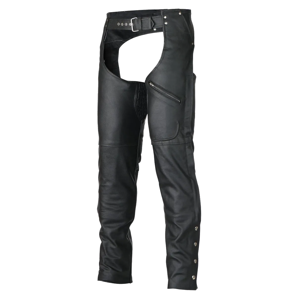 VL804S Zip-Out Insulated Pant Style Zipper Pocket Leather Chaps